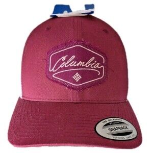 Columbia Hat Snapback Baseball Crimson White Sewn Patch Logo Mesh Trucker NWT